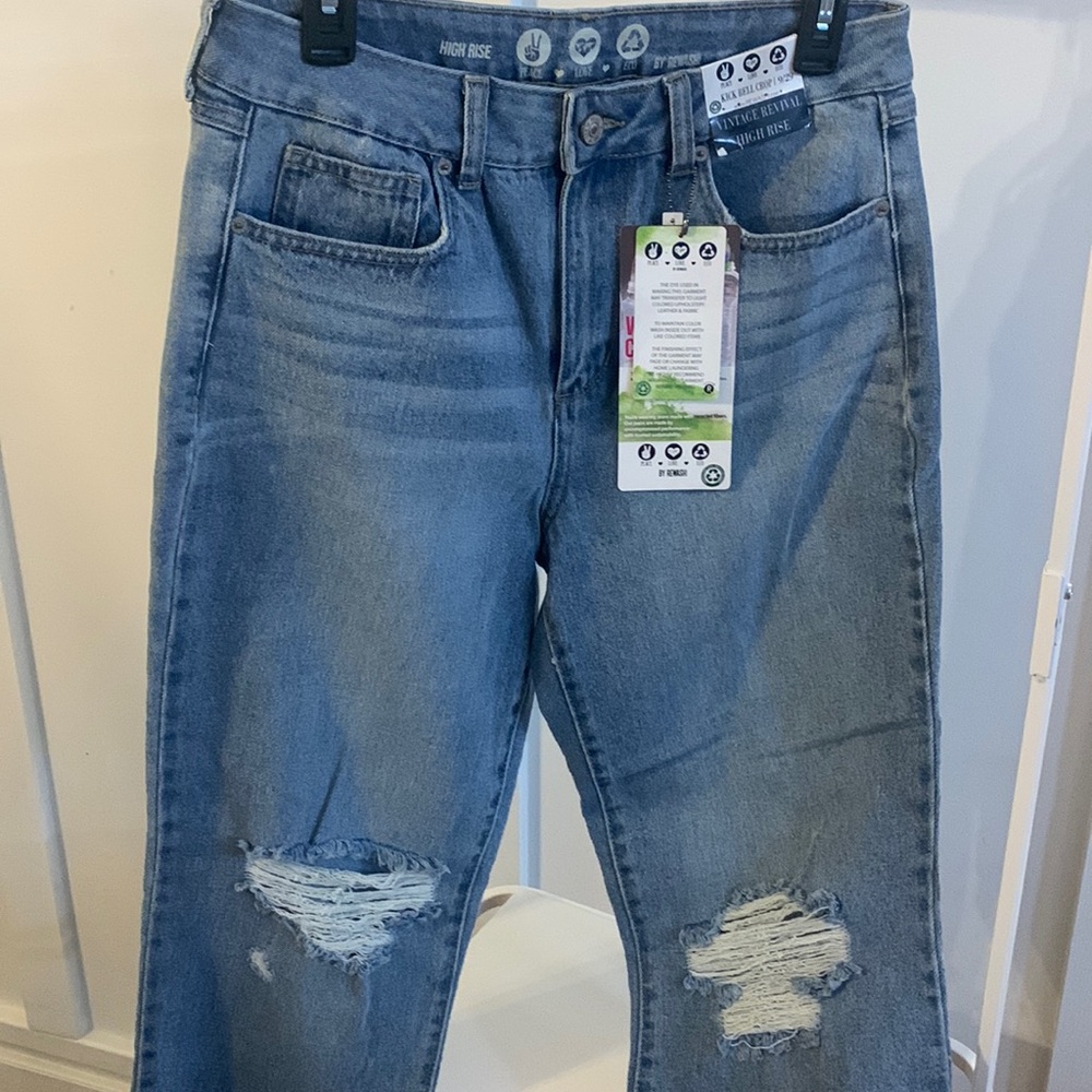 Kick Bell Crop by REWASH Vintage Revival High Rise jeans
